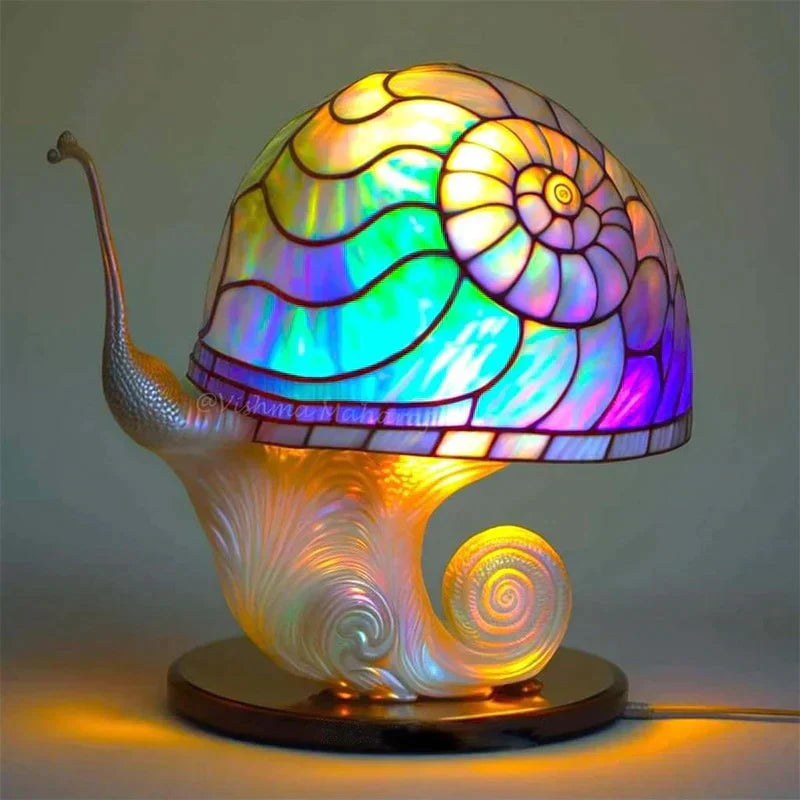 Artisan Stained Glass Table Lamp – Vintage Floral Design for Bedroom