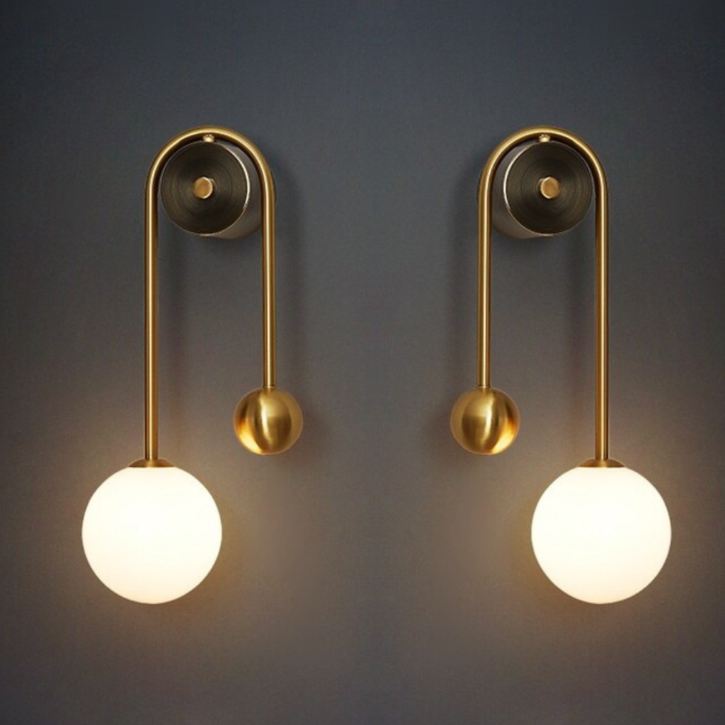 Elegant Nordic Wall Sconce – Minimalist Luxury in Gold