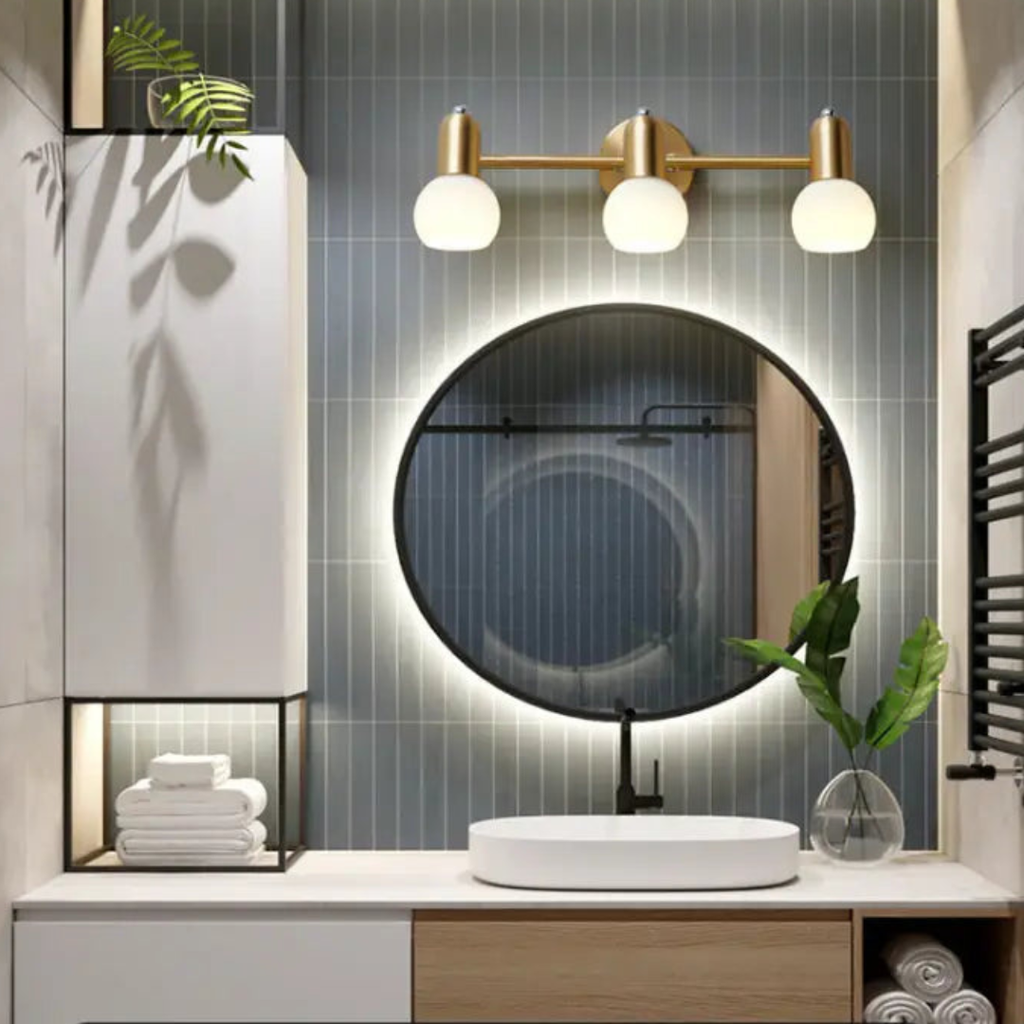 Elegant Nordic Vanity Mirror Lights – Minimalist Metal & Glass
