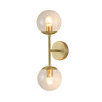 2-Light Glass Globe Wall Lamp – Modern Mid-Century Elegance