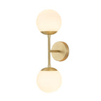 2-Light Glass Globe Wall Lamp – Modern Mid-Century Elegance