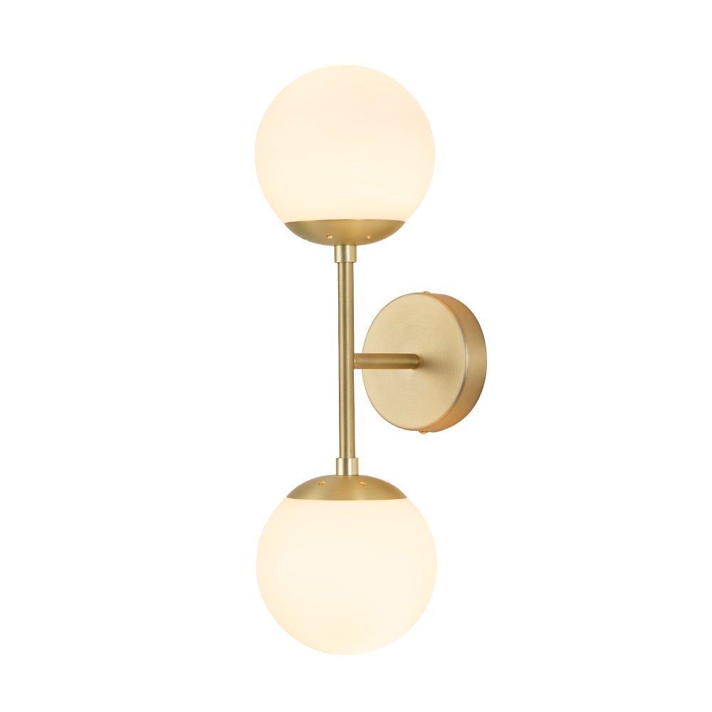 2-Light Glass Globe Wall Lamp – Modern Mid-Century Elegance