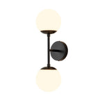 2-Light Glass Globe Wall Lamp – Modern Mid-Century Elegance