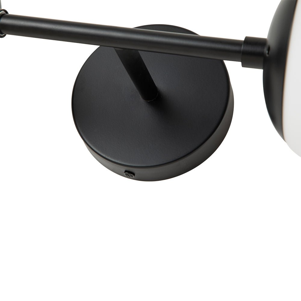 2-Light Glass Globe Wall Lamp – Modern Mid-Century Elegance