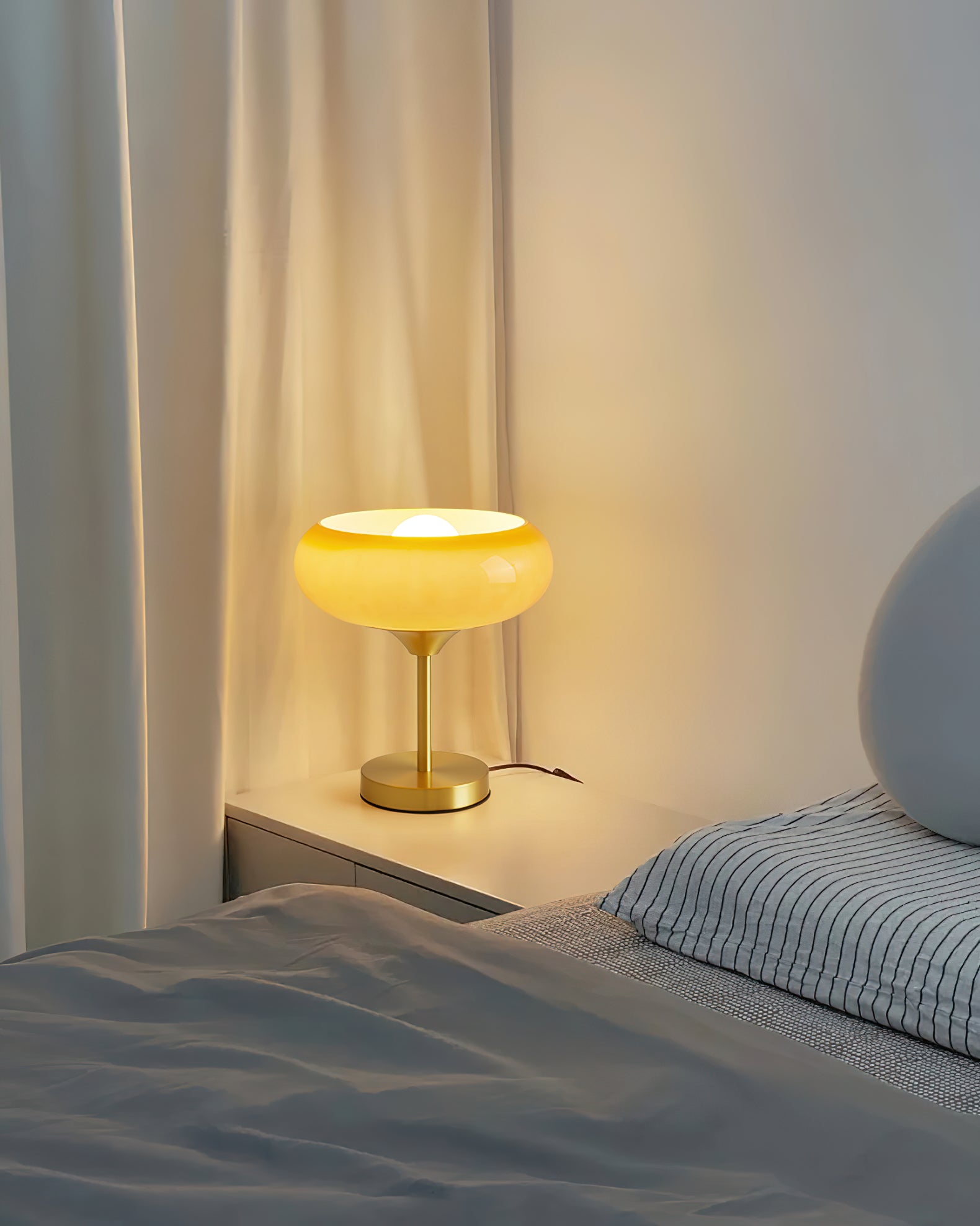 Vita Brass Glass Table Lamp