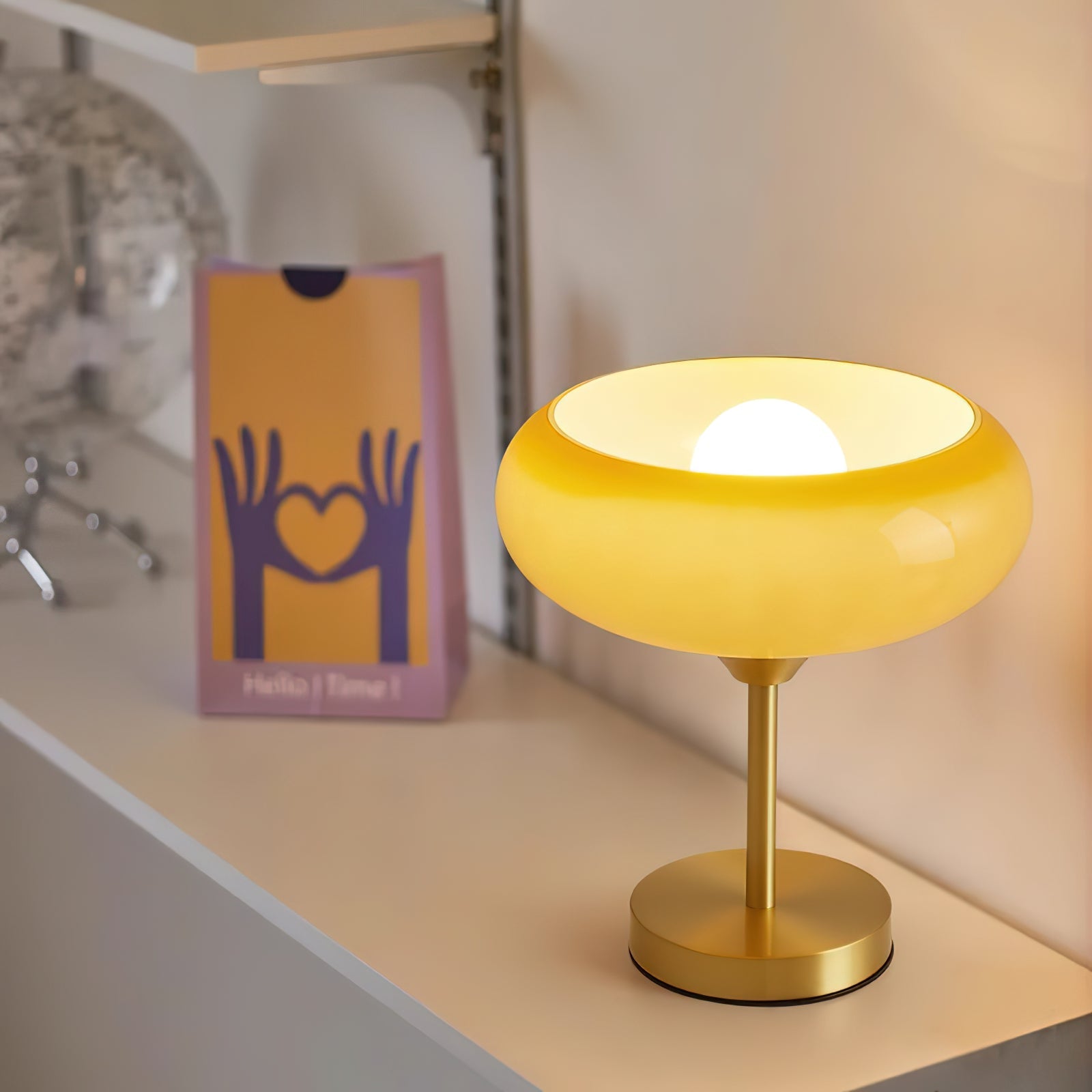 Vita Brass Glass Table Lamp