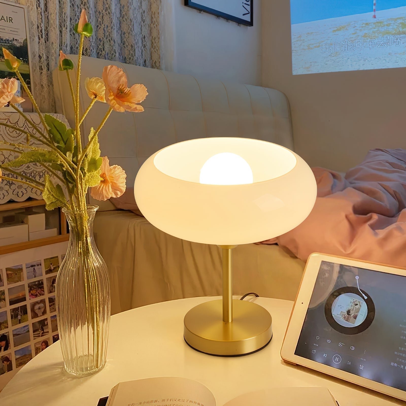 Vita Brass Glass Table Lamp