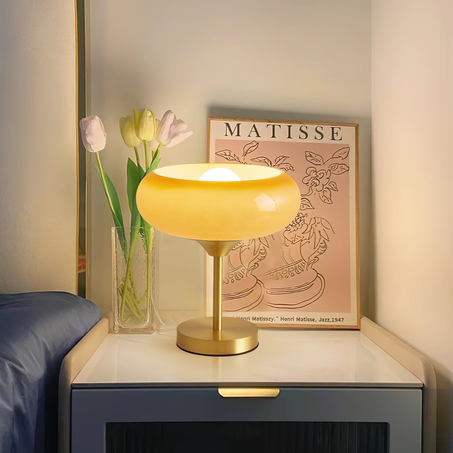 Vita Brass Glass Table Lamp